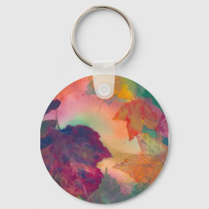 Fall Leaves along the coast in New England Key Ring