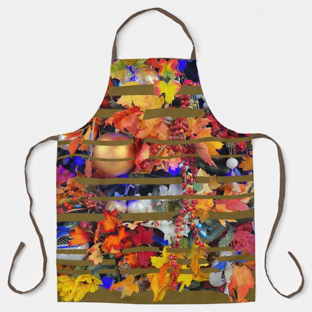 Fall leaves, Americana & bright colour bursting ou Apron (Front)