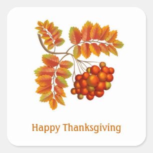 Fall leaves and berries Thanksgiving Sticker