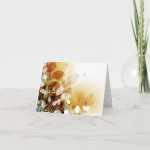 Fall Leaves And Birds In Autumn Blank Note Cards