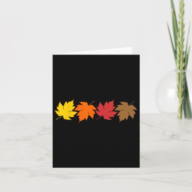 Fall Leaves And October Autumn  Card (Front)