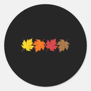 Fall Leaves And October Autumn  Classic Round Sticker