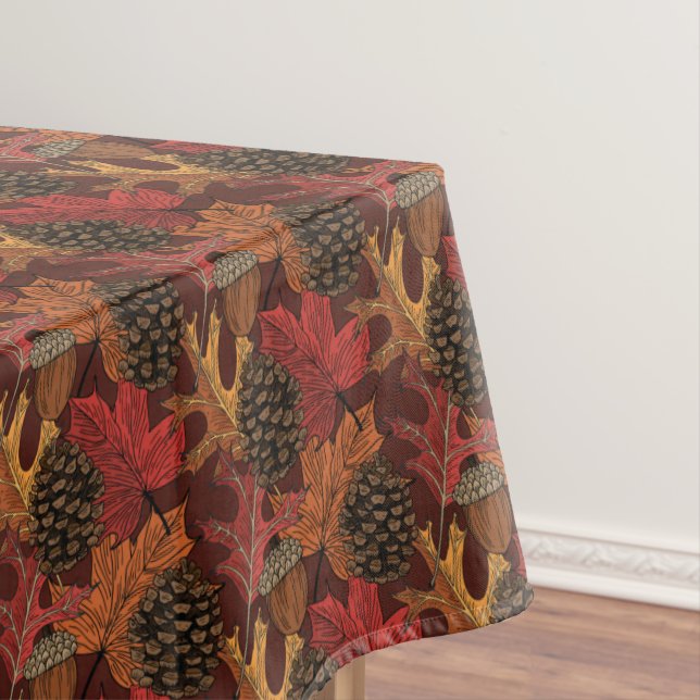 Fall Leaves and Pine Cones  Tablecloth (In Situ)