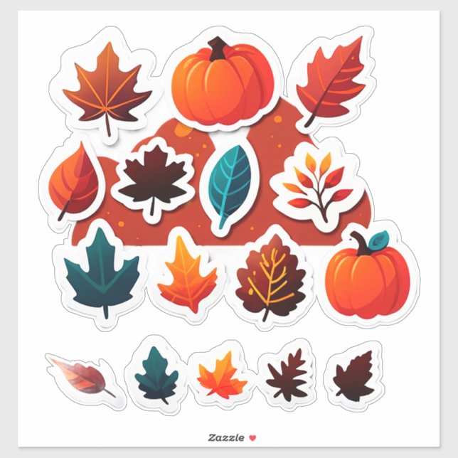 Fall Leaves And Pumpkin Design For Autumn Crafts (Sheet)