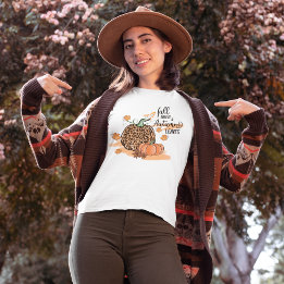 Fall Leaves and Pumpkin Seasonal T-Shirt