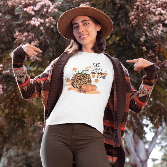 Fall Leaves and Pumpkin Seasonal T-Shirt (Creator Uploaded)