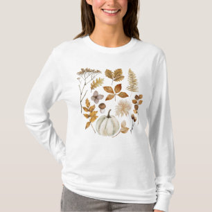 Fall Leaves and Pumpkin  T-Shirt