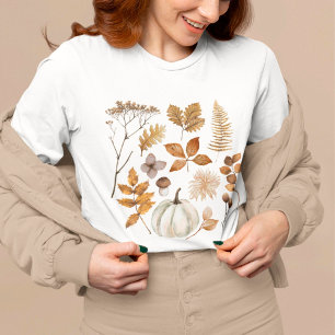 Fall Leaves and Pumpkin T-Shirt