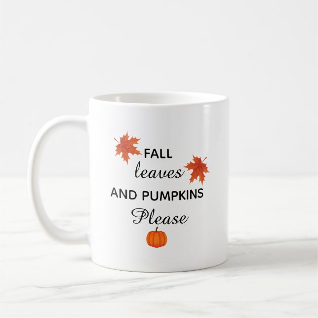 fall leaves and pumpkins please  coffee mug (Left)