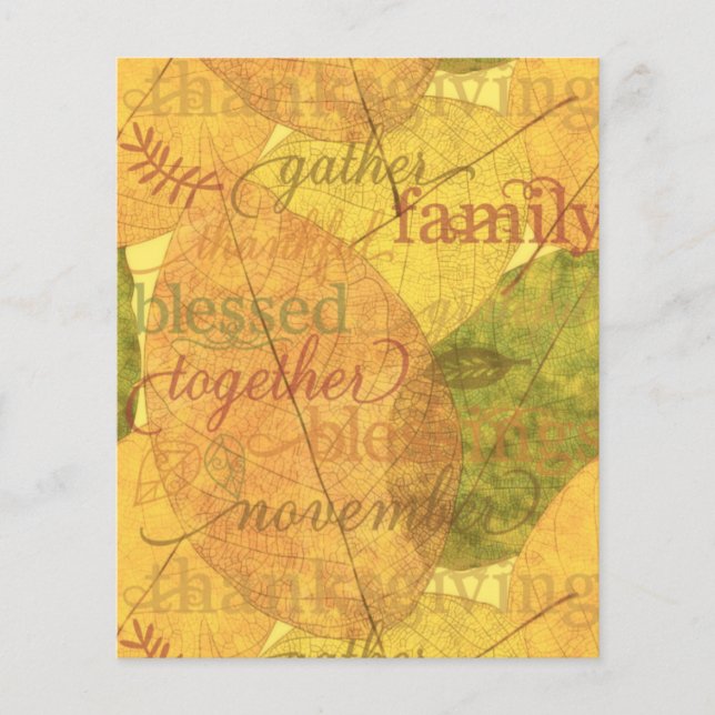 Fall leaves and words scrapbook background (Front)