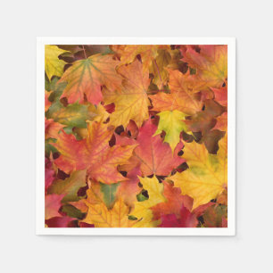 Fall Leaves Autumn Colour Wedding Cocktail Napkin