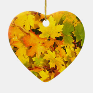 Fall Leaves Autumn Colours Leaf Design Ceramic Tree Decoration