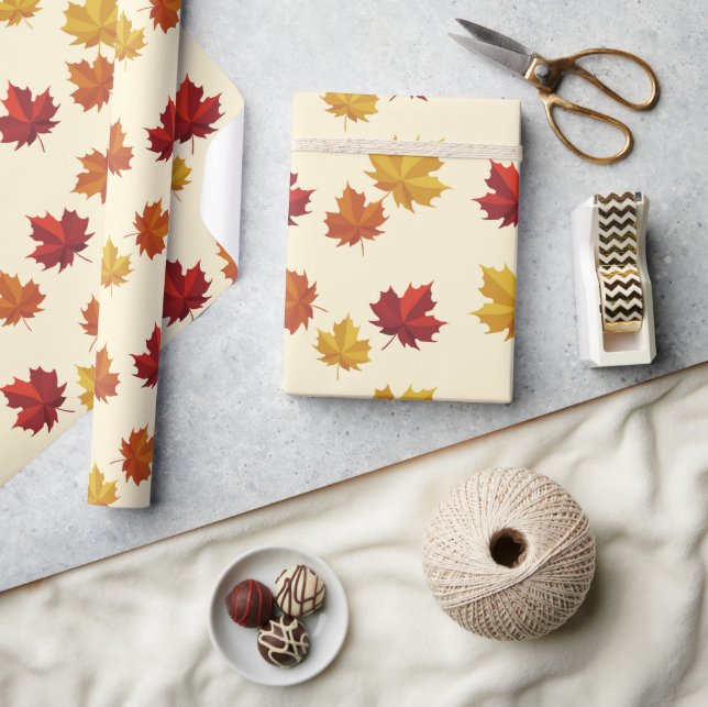 Fall leaves Autumn harvest Halloween  Wrapping Paper (Crafts)