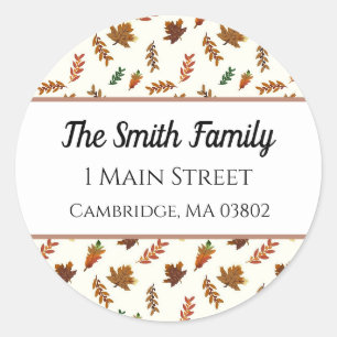 Fall Leaves, Autumn Print Address Label