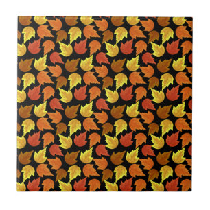 Fall Leaves Autumn Season Thanksgiving Halloween Tile