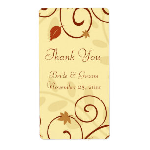 Fall Leaves Autumn Wedding Labels