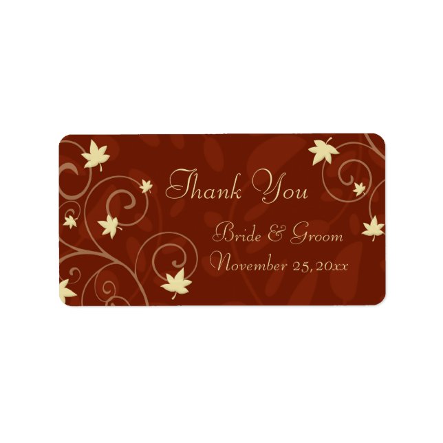Fall Leaves Autumn Wedding Labels (Front)