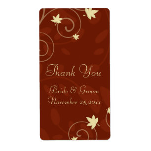 Fall Leaves Autumn Wedding Labels