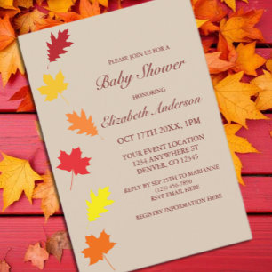 Fall Leaves Baby Shower Invitation