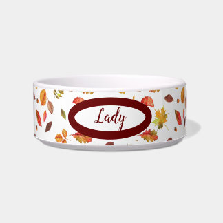 Fall Leaves Bow for Your Furry Friend Bowl