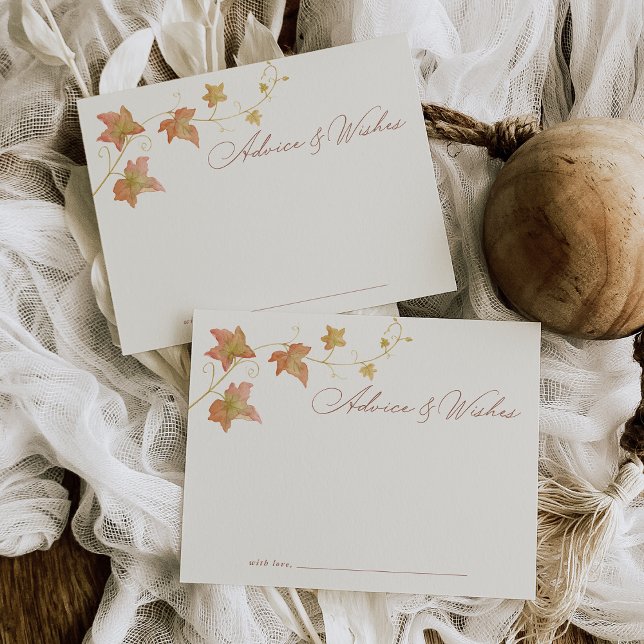 Fall Leaves Bridal Shower Advice Card (Creator Uploaded)