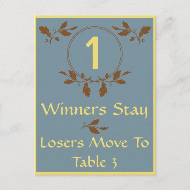 Fall Leaves Bunco Table Card #1 (Front)