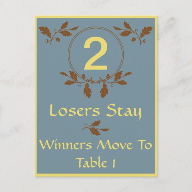 Fall Leaves Bunco Table Card #2 (Front)