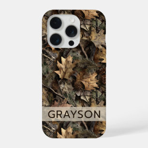 Fall Leaves Camouflage Personalised iPhone 15 Pro Case
