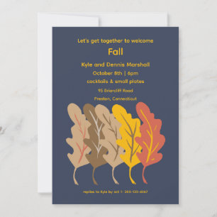 Fall Leaves Cocktail Party Invitation