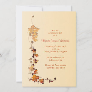 Fall Leaves Corner Invitation