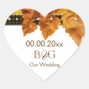 Fall leaves country wedding seal #2