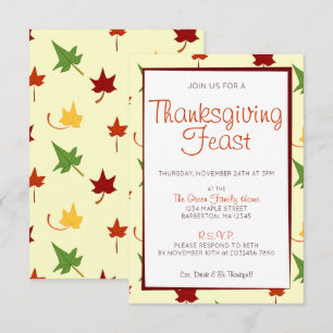 Fall Leaves: Customised Thanksgiving Invitation