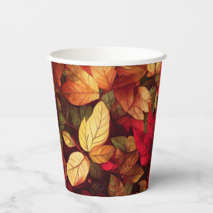 Fall Leaves Design Paper Cups