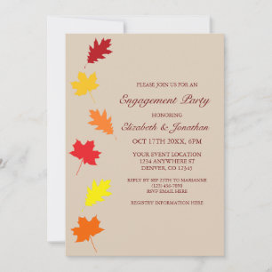 Fall Leaves Engagement Party Invitation