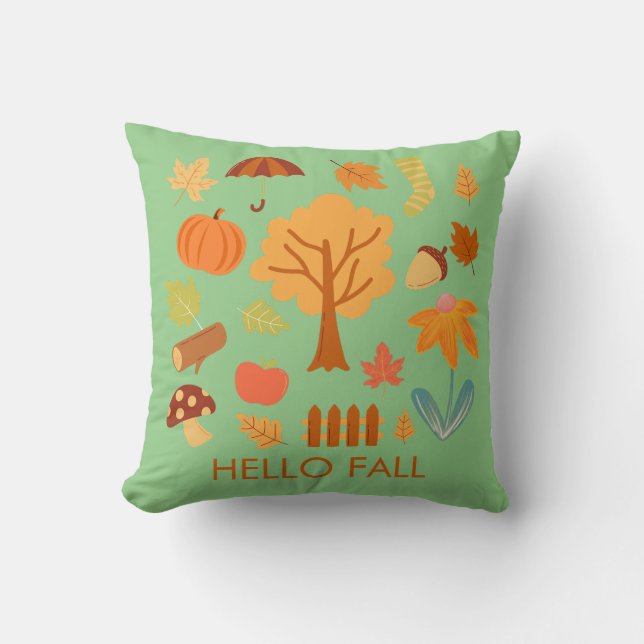 Fall Leaves Enjoy the Colourful Season Cushion (Front)