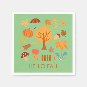 Fall Leaves Enjoy the Colourful Season Napkin