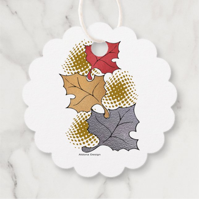 Fall leaves favour tags (Back)
