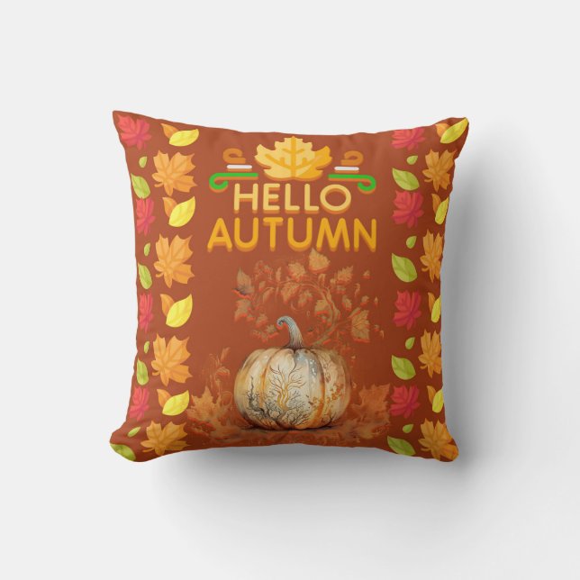 Fall Leaves Festive Custom Cushion (Front)