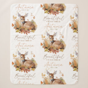 Fall Leaves & Flowers Sherpa Blanket