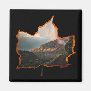 FALL LEAVES FOREST MOUNTAIN MAGNET