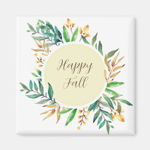 Fall leaves frame with customisable text magnet