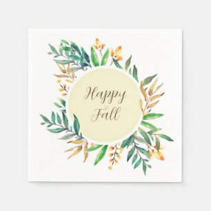 Fall leaves frame with customisable text napkin
