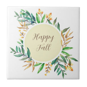 Fall leaves frame with customisable text  tile