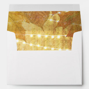 Fall Leaves Golden Autumn Rustic Woods Invitation Envelopes