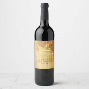 Fall Leaves Golden Autumn Rustic Woods Wine Labels