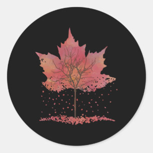 Fall Leaves Graphic Tee- Popular Fall  Classic Round Sticker