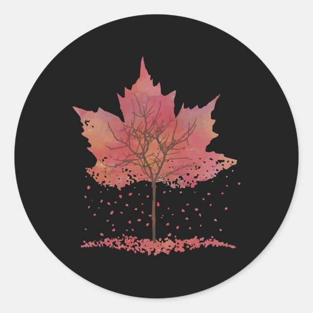 Fall Leaves Graphic Tee- Popular Fall  Classic Round Sticker (Front)