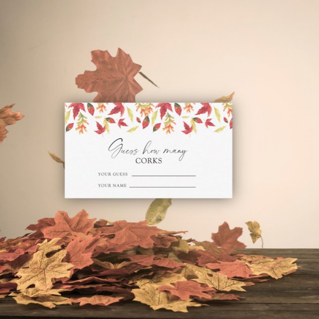 Fall leaves - guess how many corks bridal game enclosure card (Creator Uploaded)