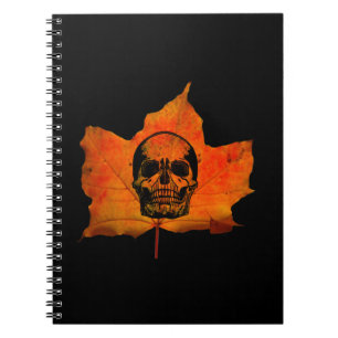 FALL LEAVES HALLOWEEN SKULL NOTEBOOK