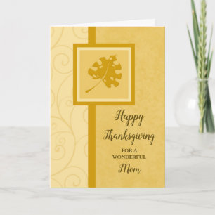 Fall Leaves Happy Thanksgiving Mum Holiday Card